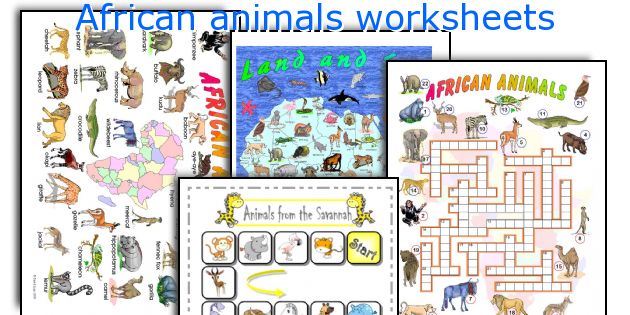 African animals worksheets