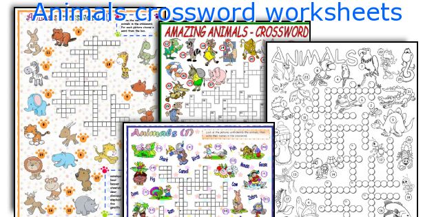 Animals crossword worksheets