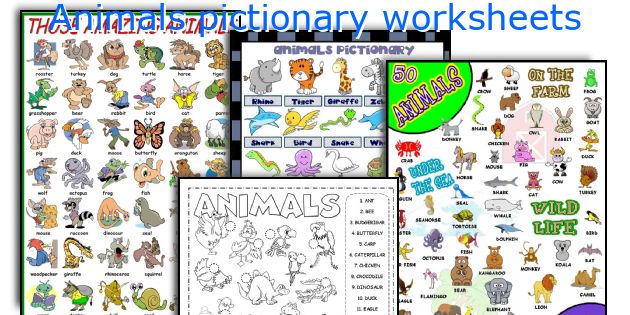 Animals pictionary worksheets