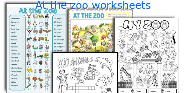 At the zoo worksheets