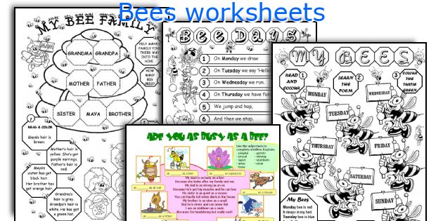 Bees worksheets