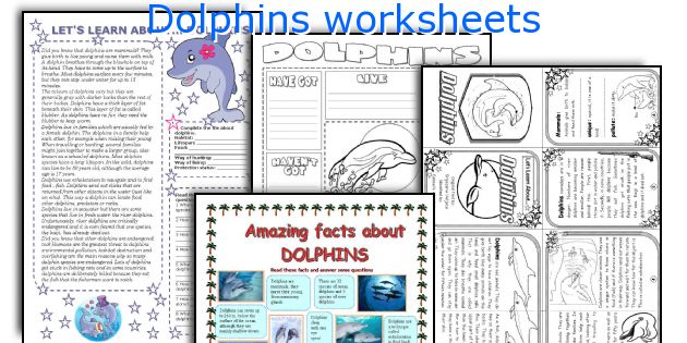 Dolphins worksheets