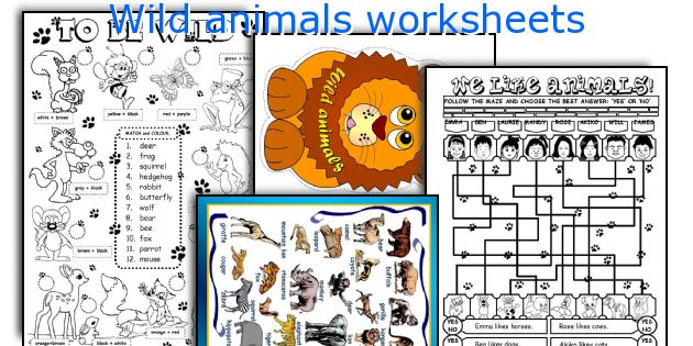 Wild animals worksheets