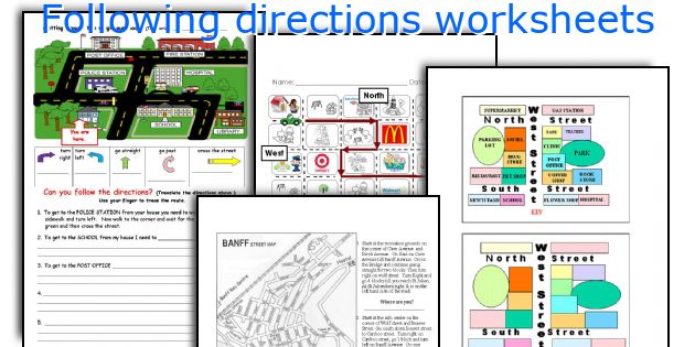 Following directions worksheets