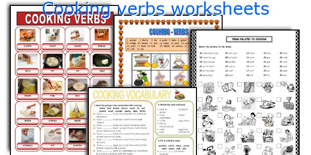 Cooking verbs worksheets