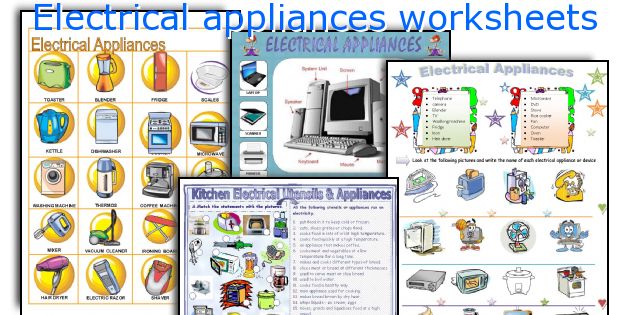 Electrical appliances worksheets