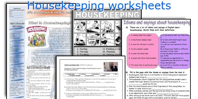 housekeeping-worksheets