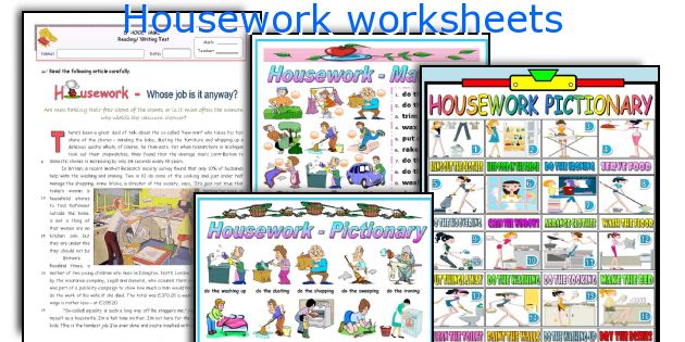 Housework worksheets