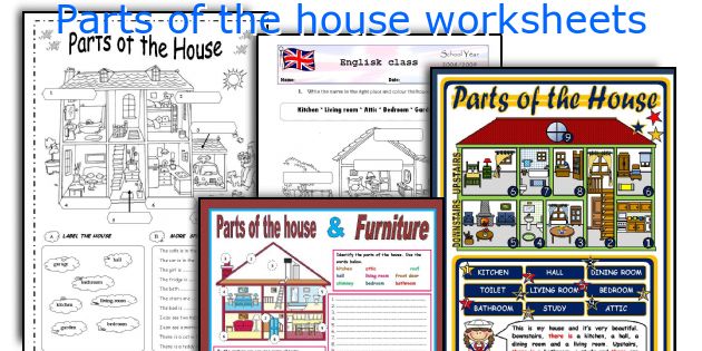 Parts of the house worksheets