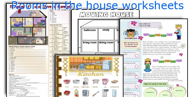 Rooms in the house worksheets