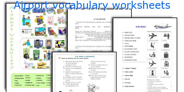 Airport vocabulary worksheets