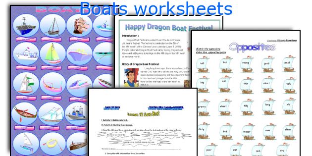 Boats worksheets