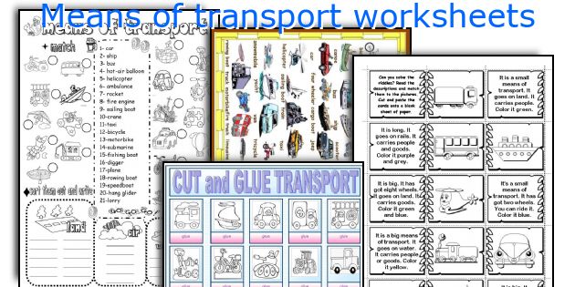 Means of transport worksheets