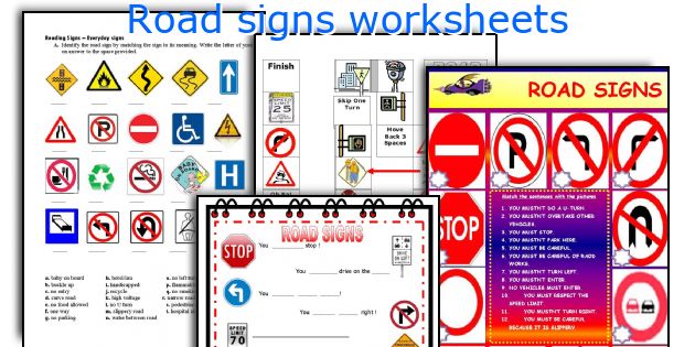 Road signs worksheets