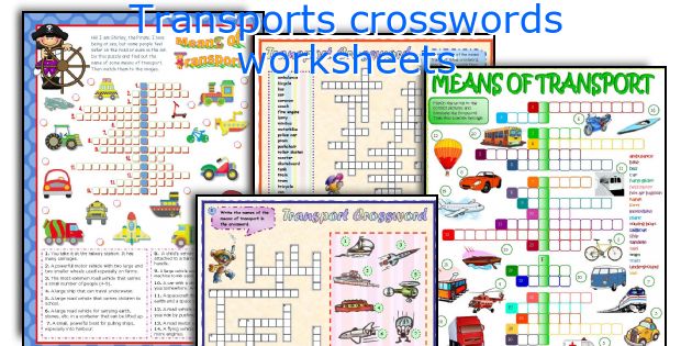 Transports crosswords worksheets