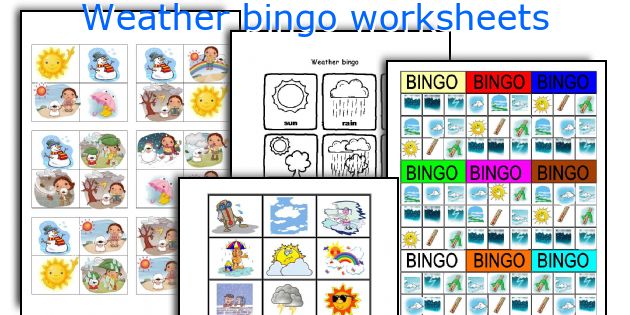 Weather bingo worksheets