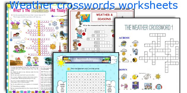 Weather crosswords worksheets