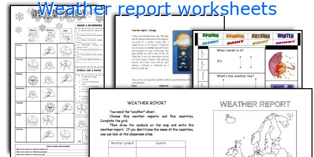 Weather report worksheets