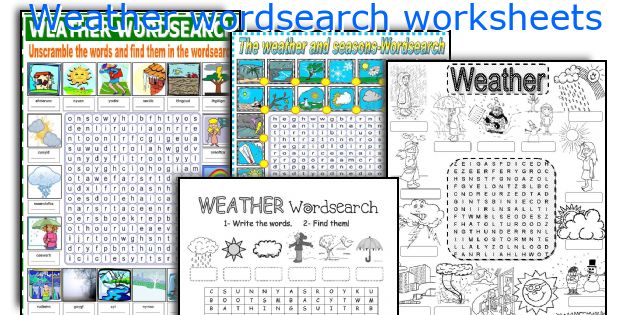 Weather wordsearch worksheets