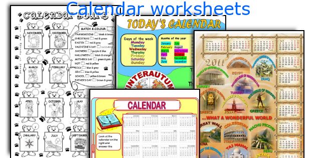 Calendar worksheets