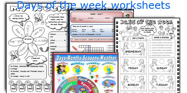 Days Of The Week Worksheets