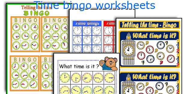 Time bingo worksheets