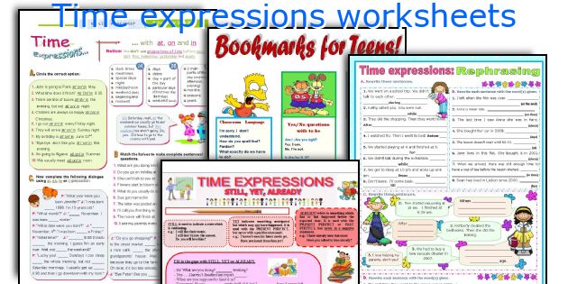 Time expressions worksheets