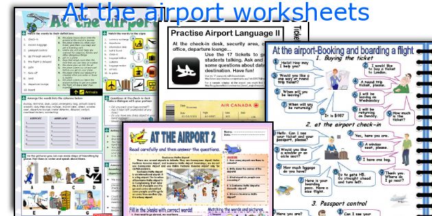 At the airport worksheets
