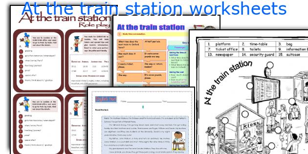 At the train station worksheets