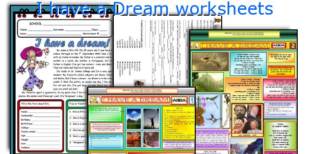 I have a Dream worksheets