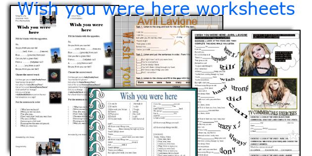 Wish you were here worksheets