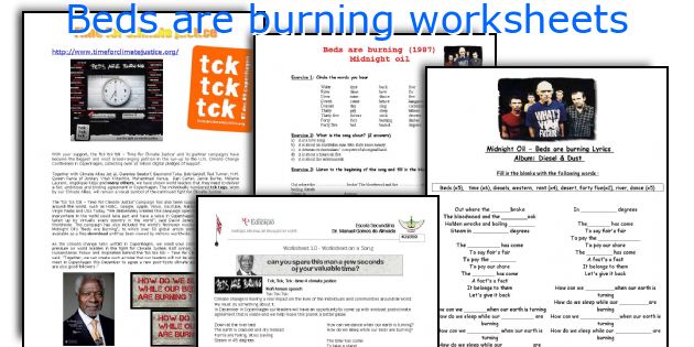 Beds are burning worksheets