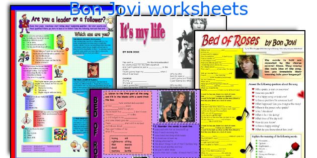 Bon Jovi worksheets