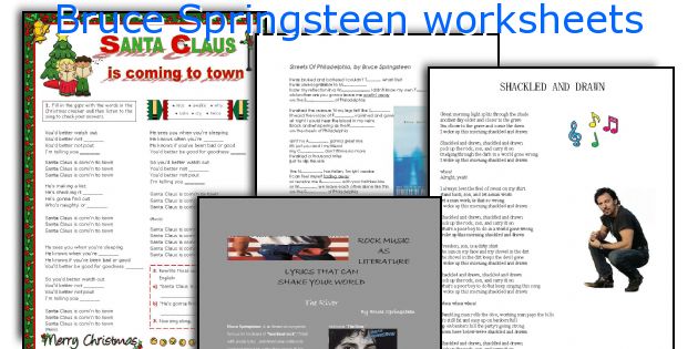 Bruce Springsteen worksheets