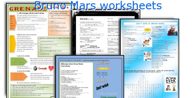 Bruno Mars worksheets