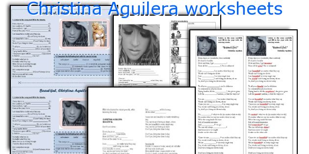 Christina Aguilera worksheets