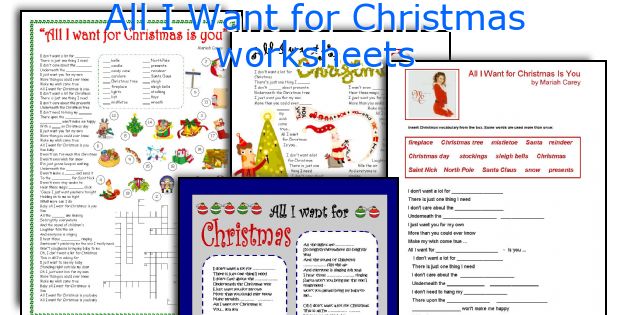 All I Want for Christmas worksheets