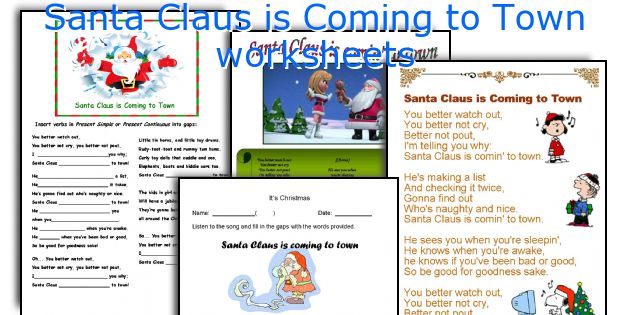 Santa Claus is Coming to Town worksheets