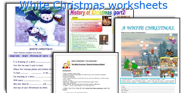 White Christmas worksheets