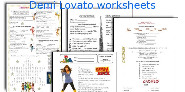 Demi Lovato worksheets