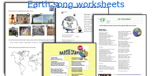 Earth song worksheets