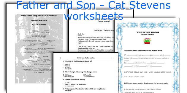 Father And Son Cat Stevens Worksheets