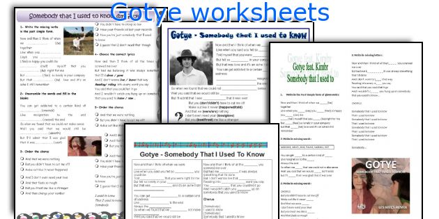 Gotye worksheets