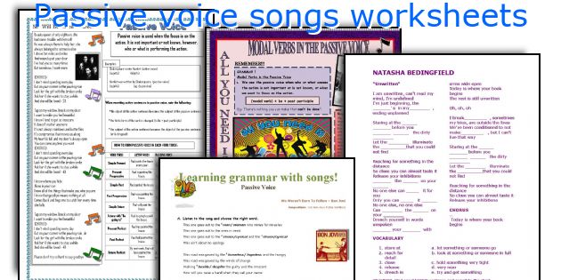 Passive voice songs worksheets