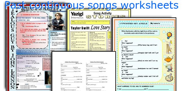 Past continuous songs worksheets