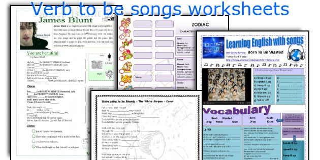 Verb to be songs worksheets