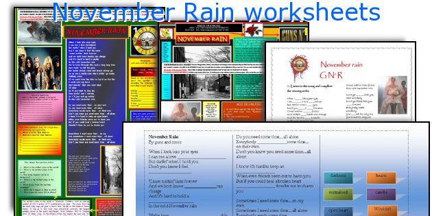 November Rain worksheets