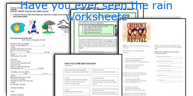 Have you ever seen the rain worksheets