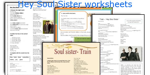 Hey Soul Sister worksheets