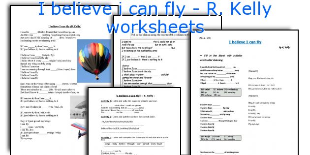 I believe i can fly - R. Kelly worksheets